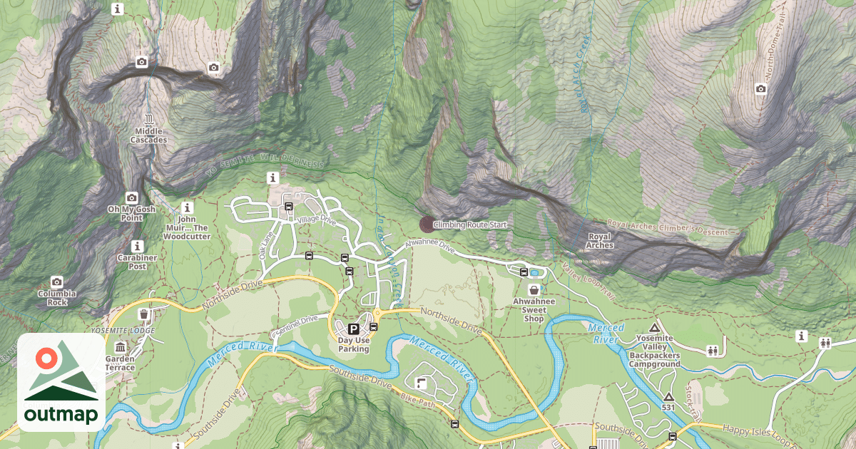 Map of Climbing Route Start