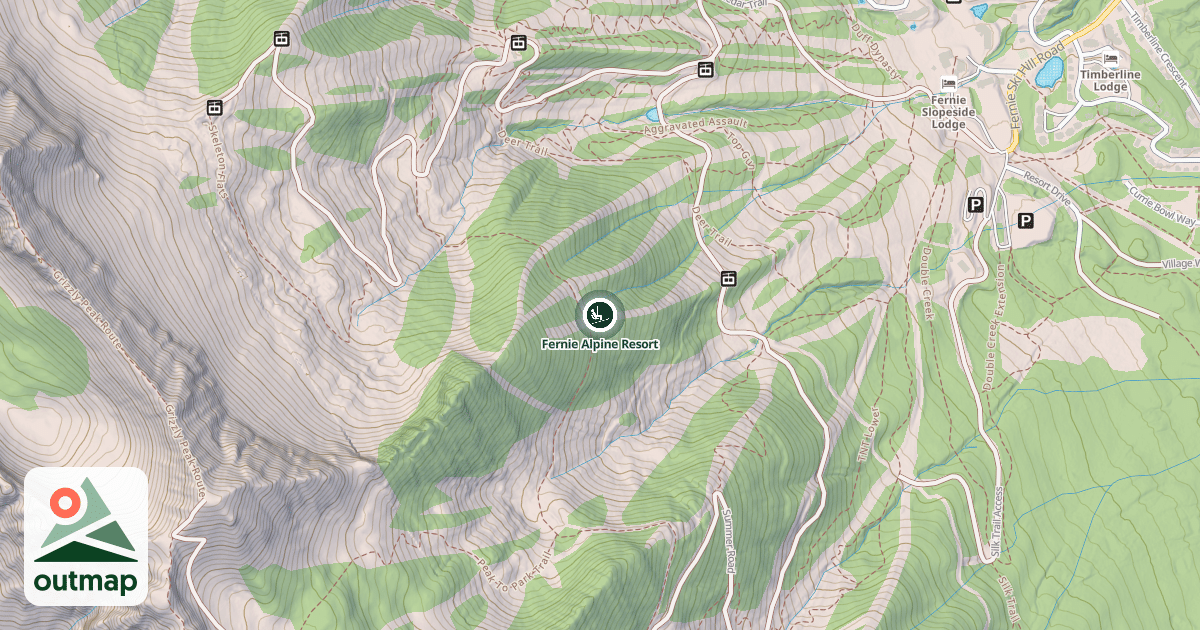 Map of Fernie Alpine Resort