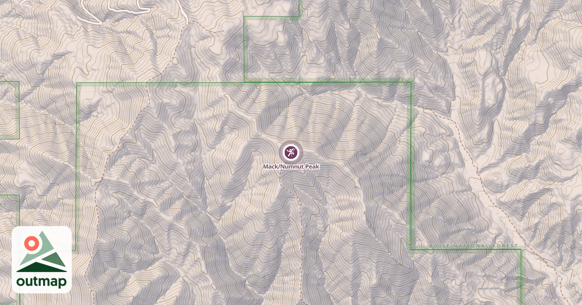 Map of Mack/Numnut Peak