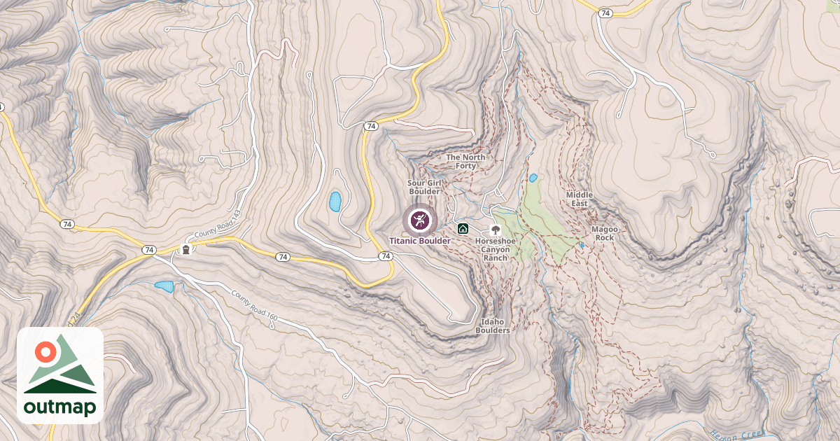 Map of Titanic Boulder
