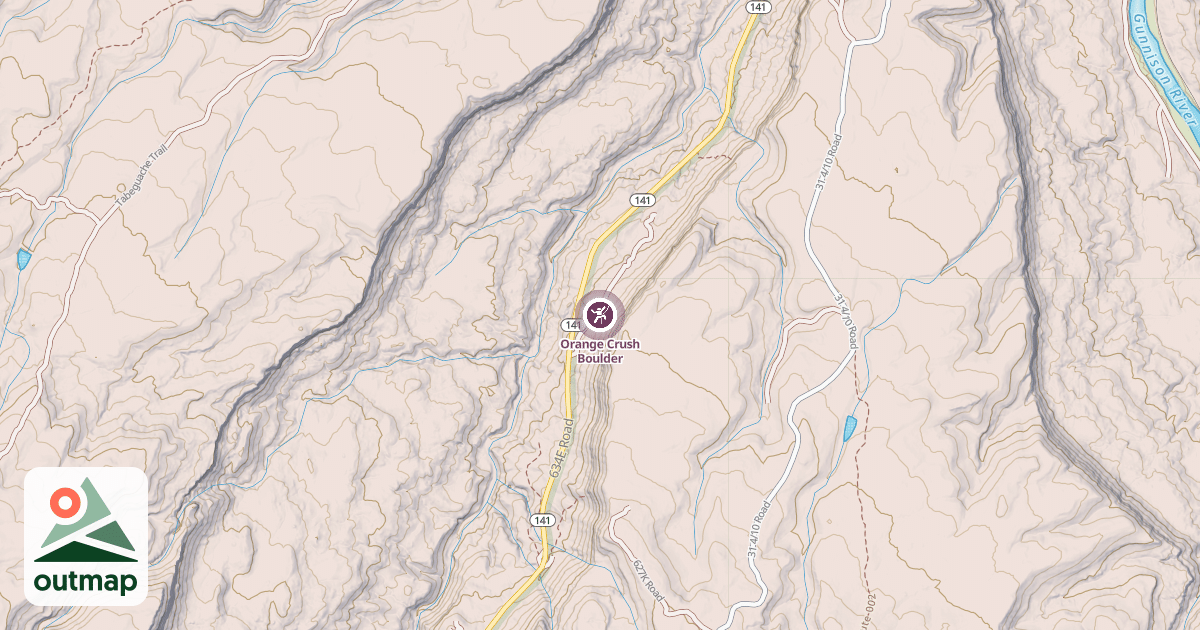 Map of Orange Crush Boulder