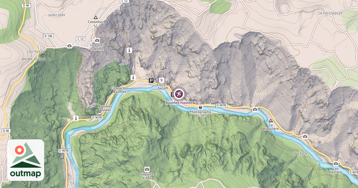 Map of Baumes Hautes