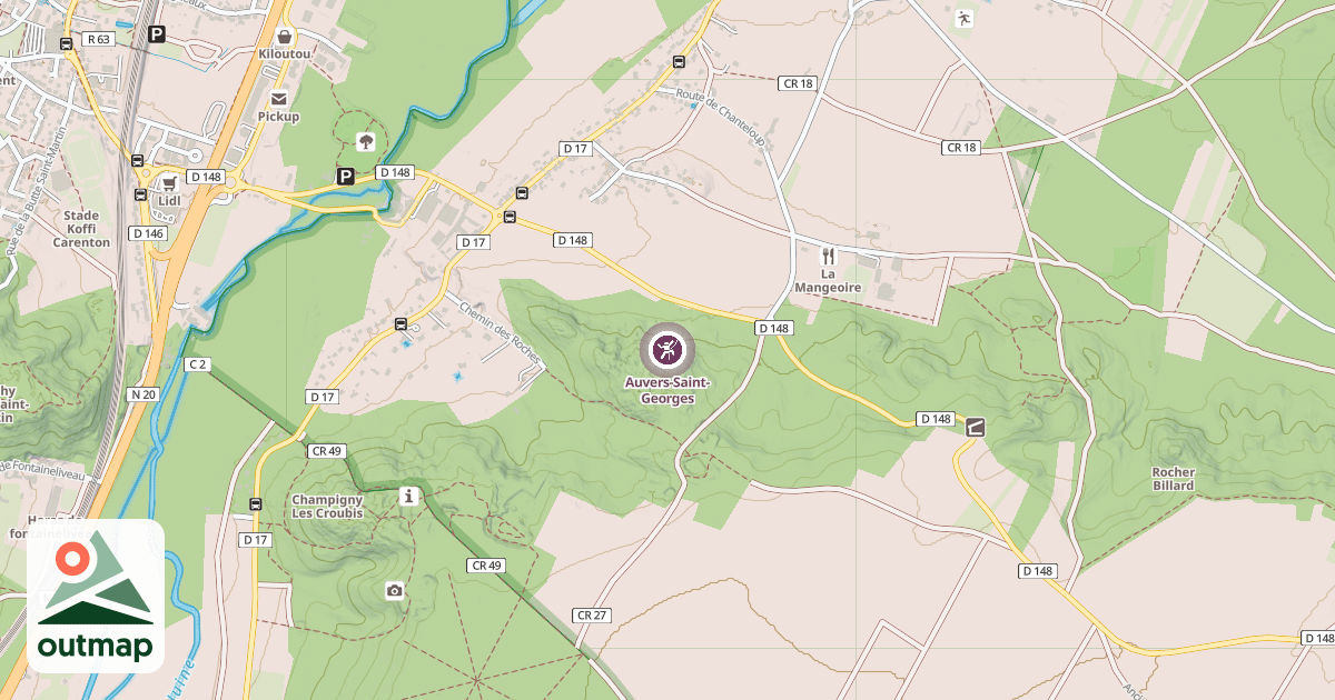 Map of Auvers-Saint-Georges
