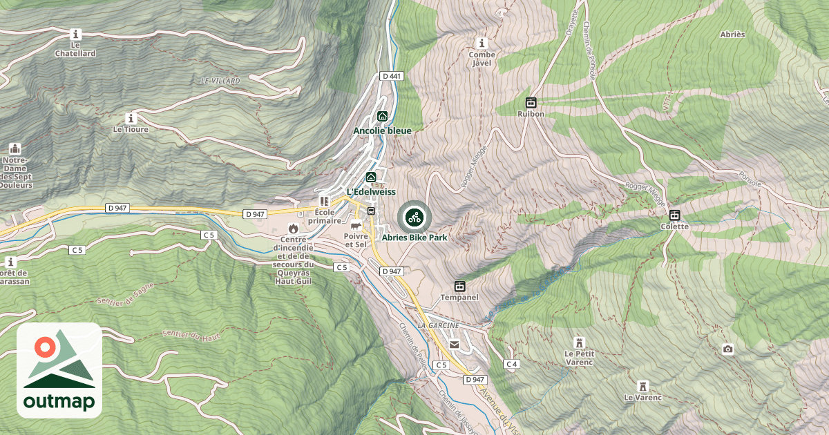 Map of Abries Bike Park