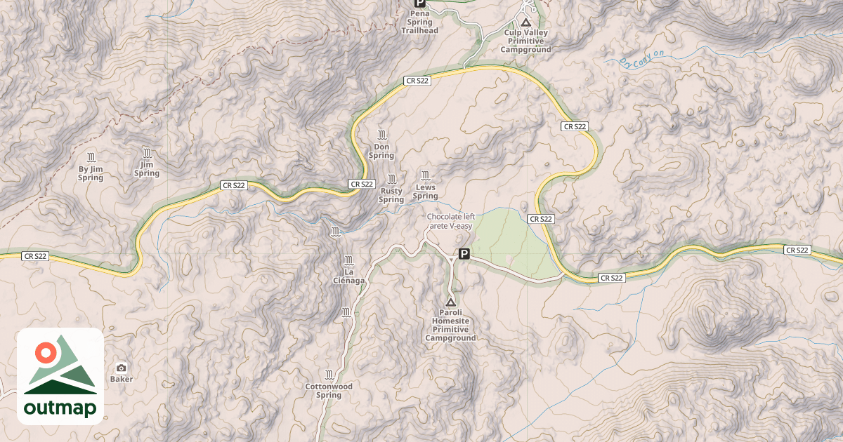 Map of Chocolate left arete