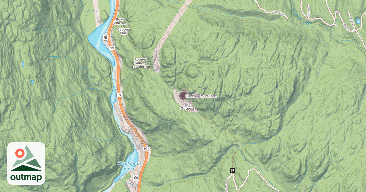 Map of Climbing Route Start