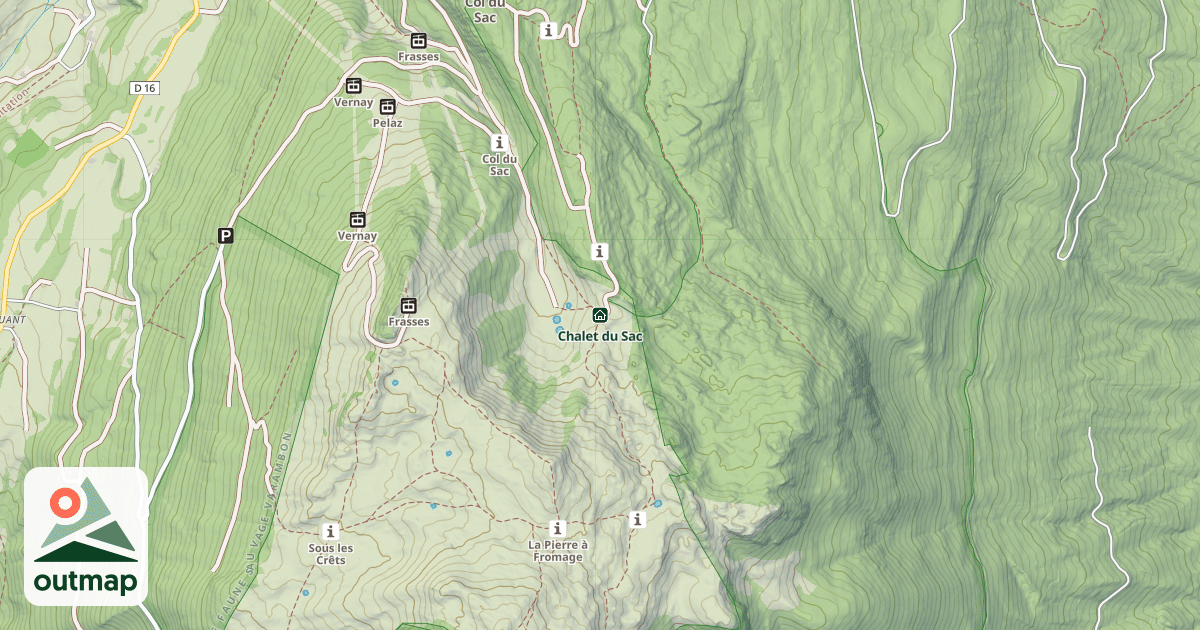 Map of Chalet du Sac