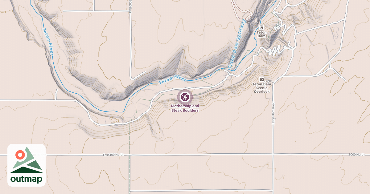 Map of Mothership and Steak Boulders