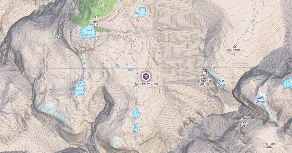 Map preview of Rain Delay Crag