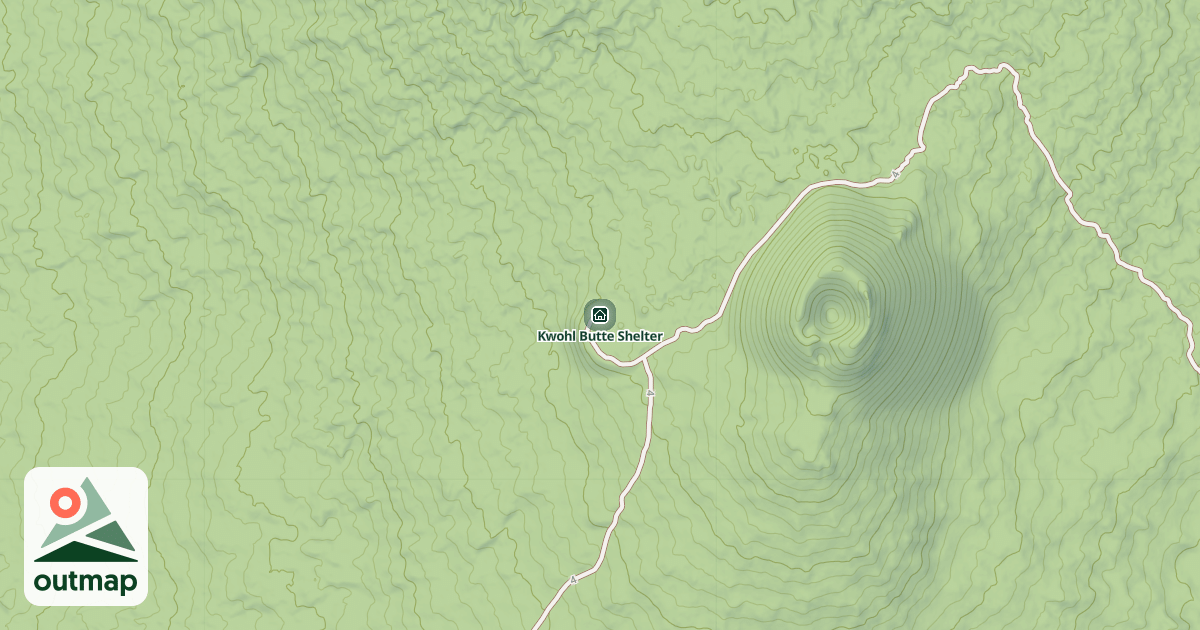 Map of Kwohl Butte Shelter