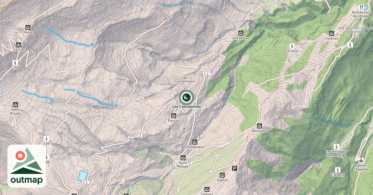 Map of Les Contamines