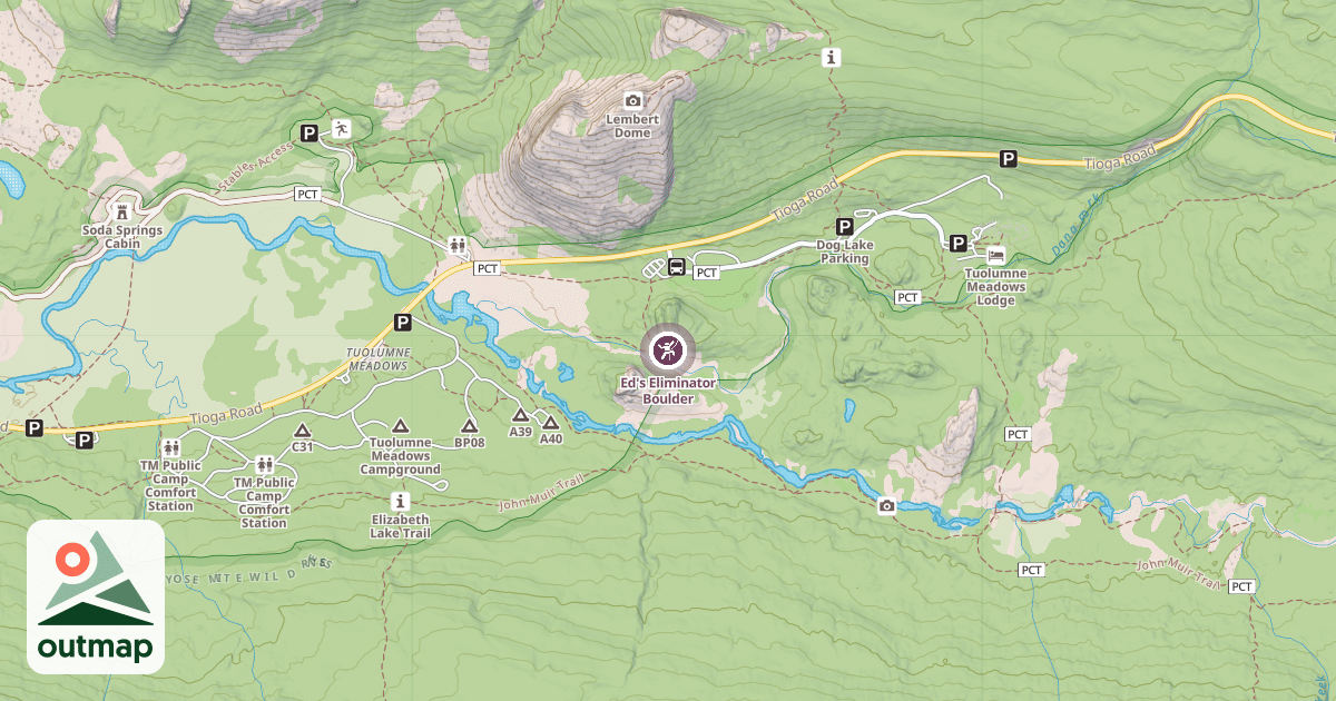 Map of Ed's Eliminator Boulder