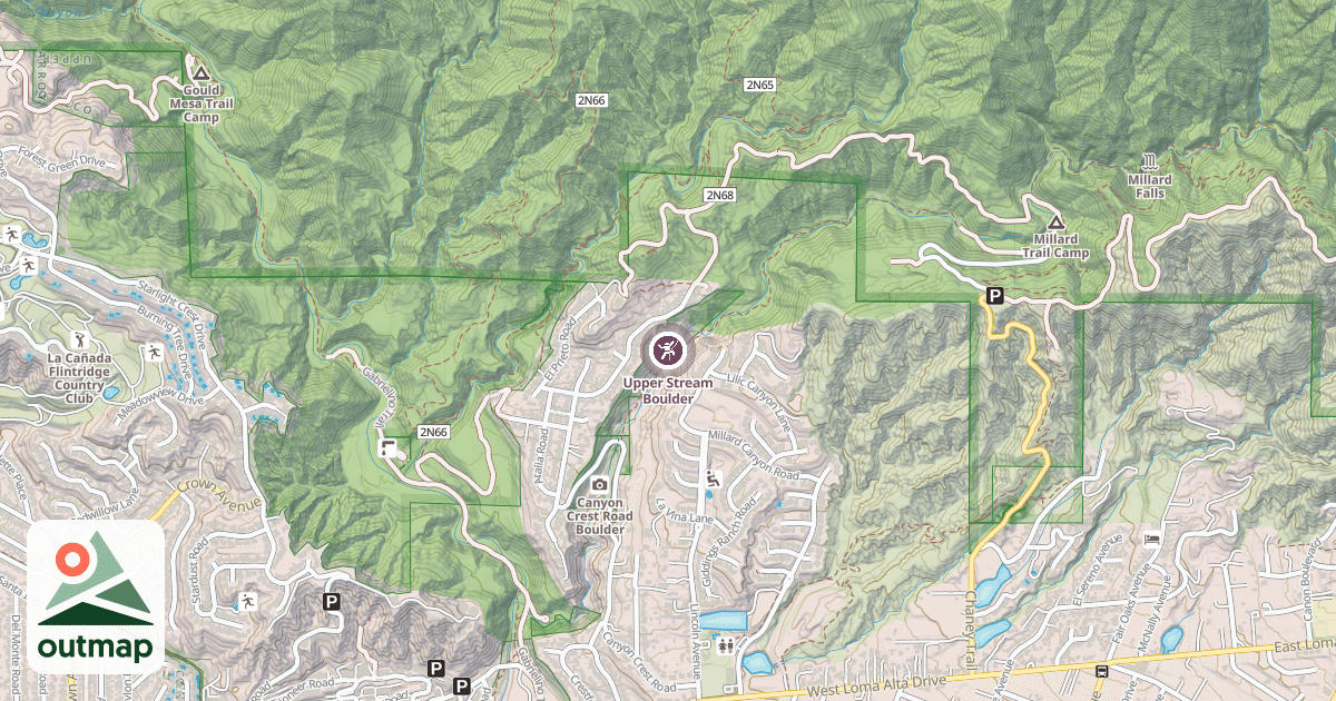 Map of Upper Stream Boulder