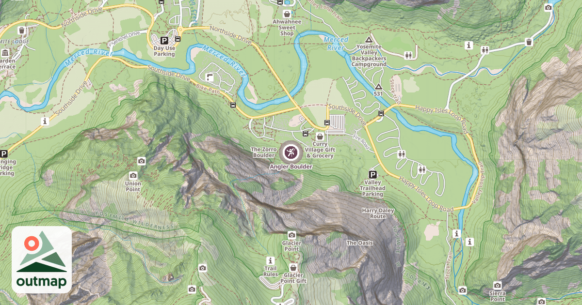 Map of Angler Boulder