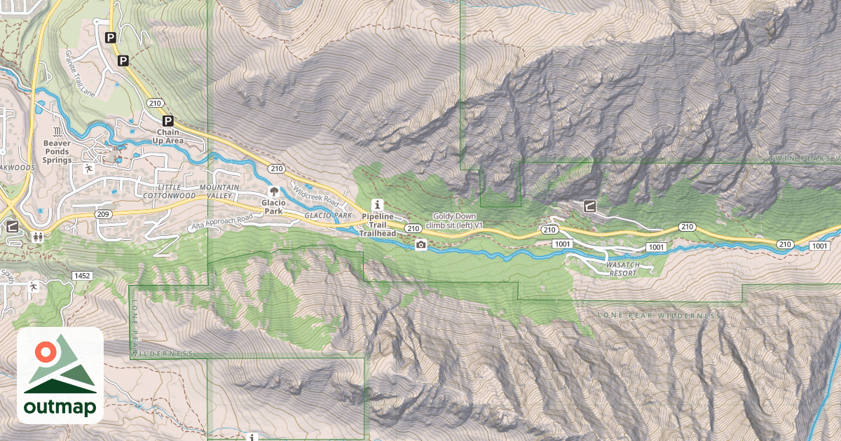 Map of Goldy Down climb sit (left)