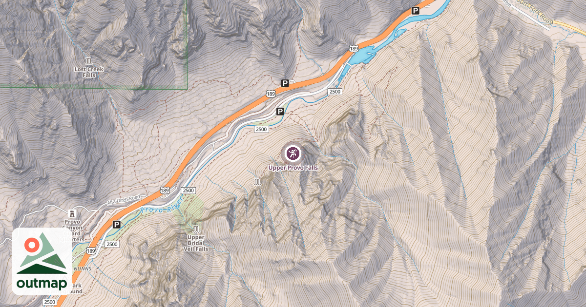 Map of Upper Provo Falls