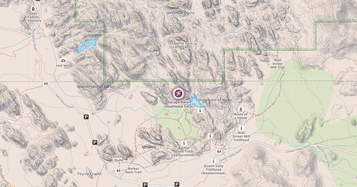 Map preview of Escape Rock (Southwest Face)