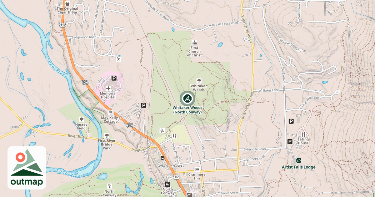 Map of Whitaker Woods (North Conway)