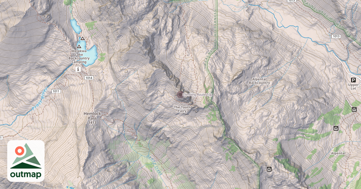 Map of Climbing Route Top
