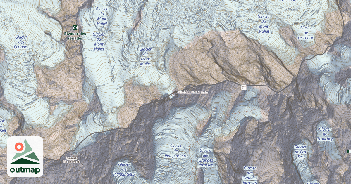 Map of Climbing Route Start