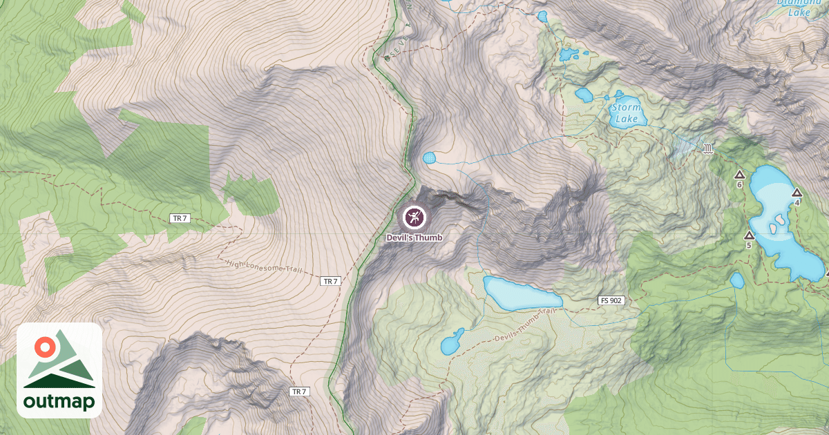 Map of Devil's Thumb