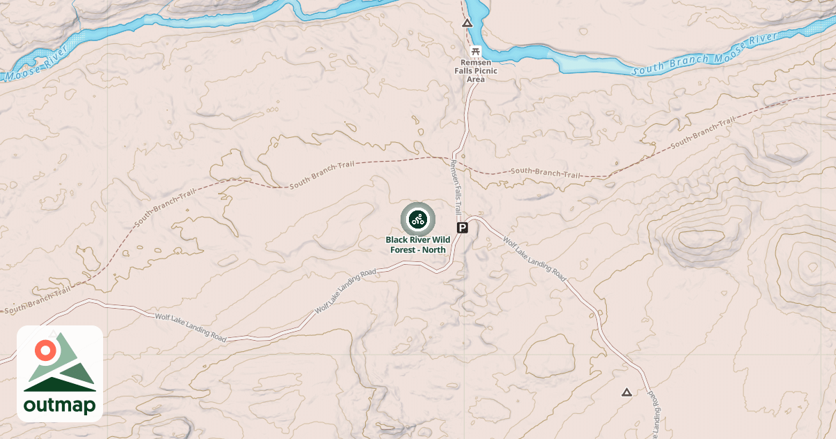 Map of Black River Wild Forest - North