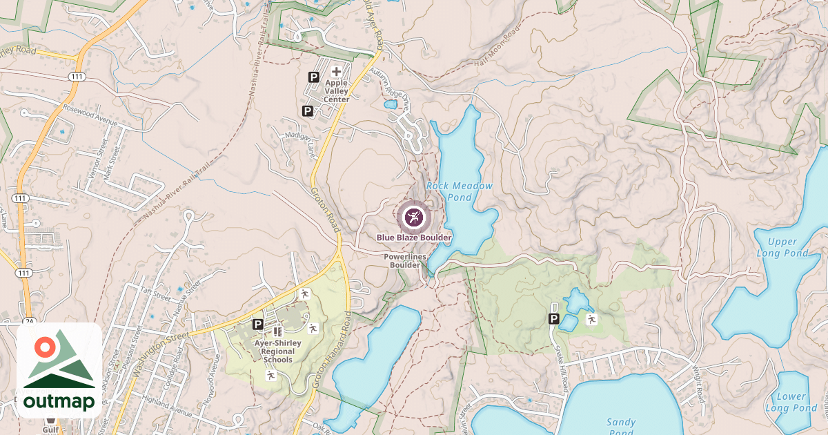 Map of Blue Blaze Boulder