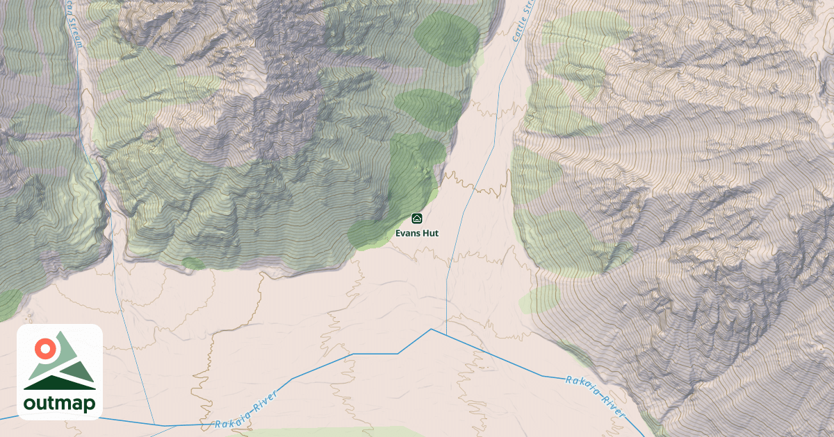 Map of Evans Hut