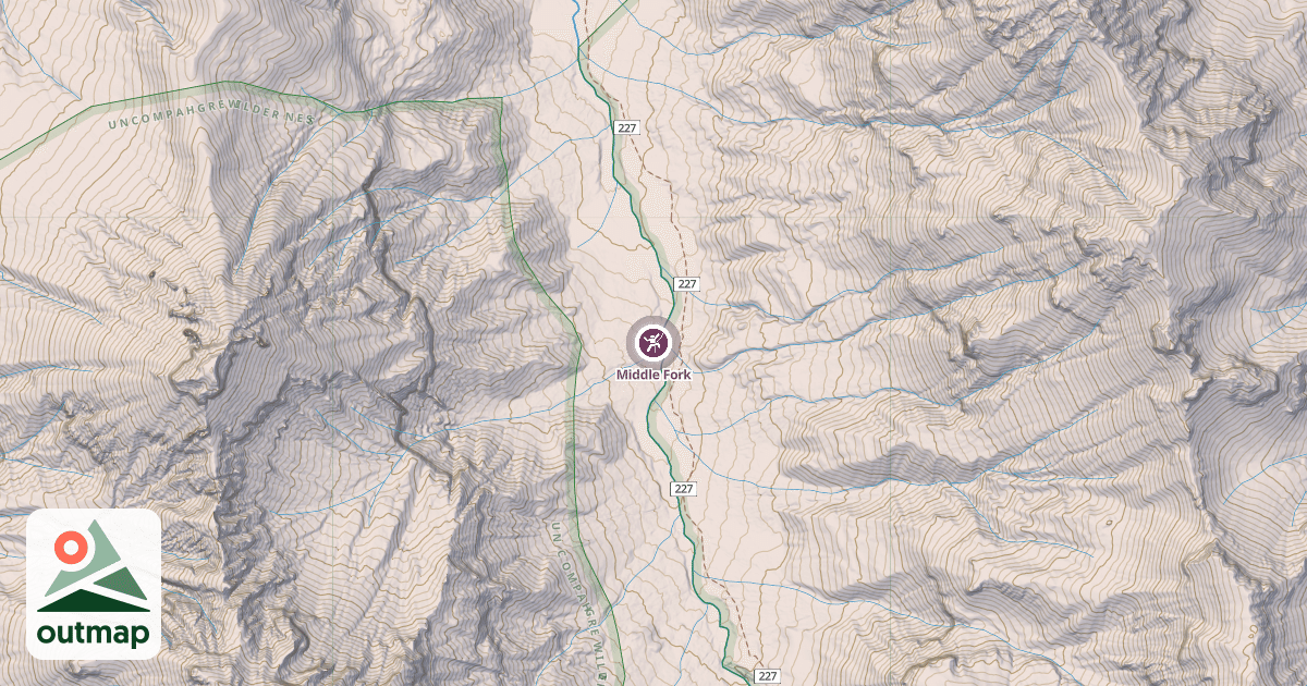 Map of Middle Fork