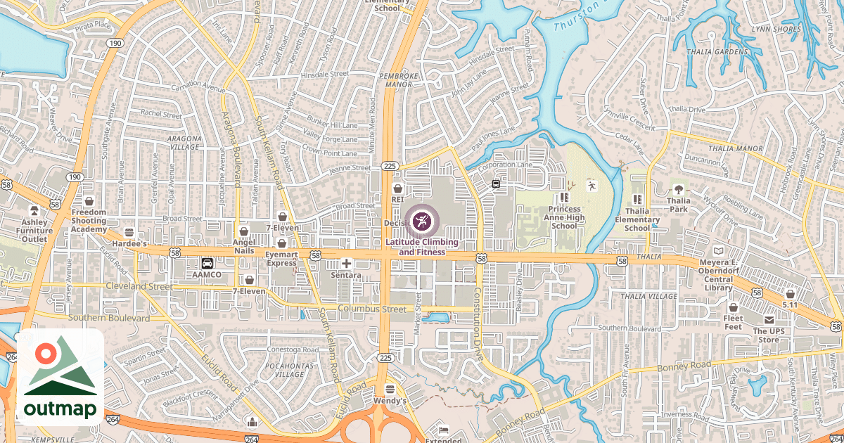 Map of Latitude Climbing and Fitness