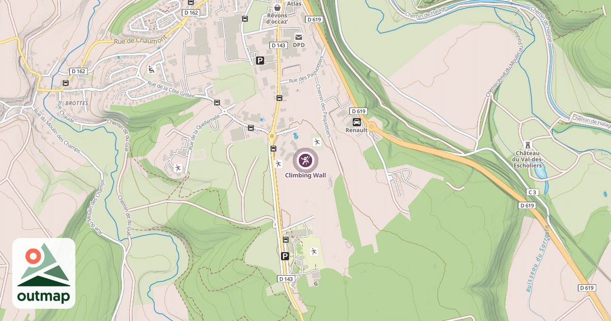 Map of Climbing Wall