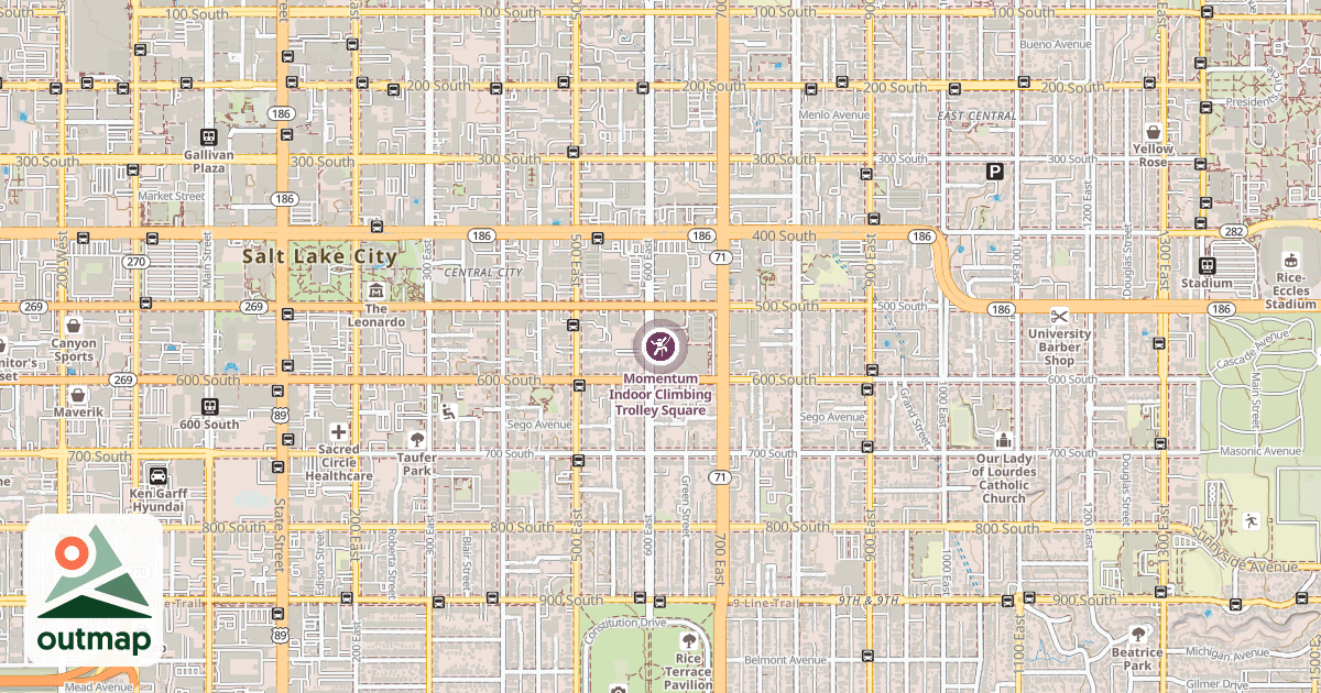 Map of Momentum Indoor Climbing Trolley Square