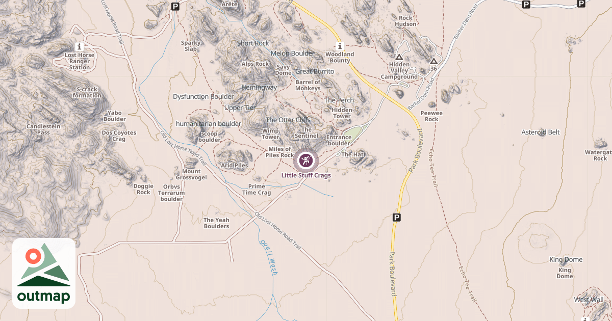 Map of Little Stuff Crags