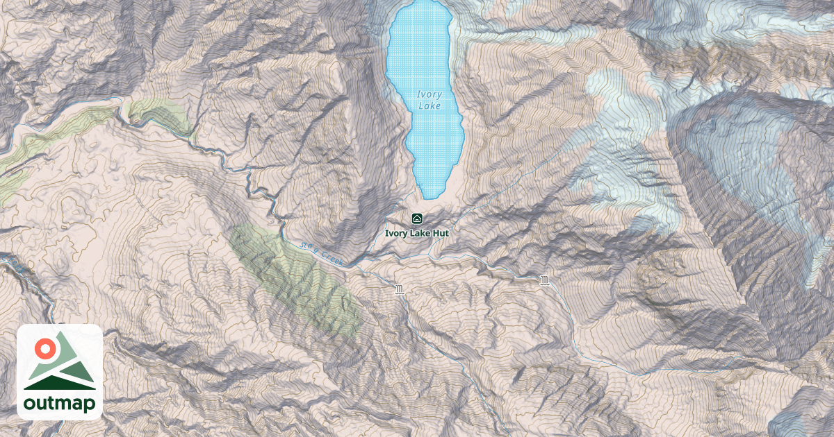 Map of Ivory Lake Hut