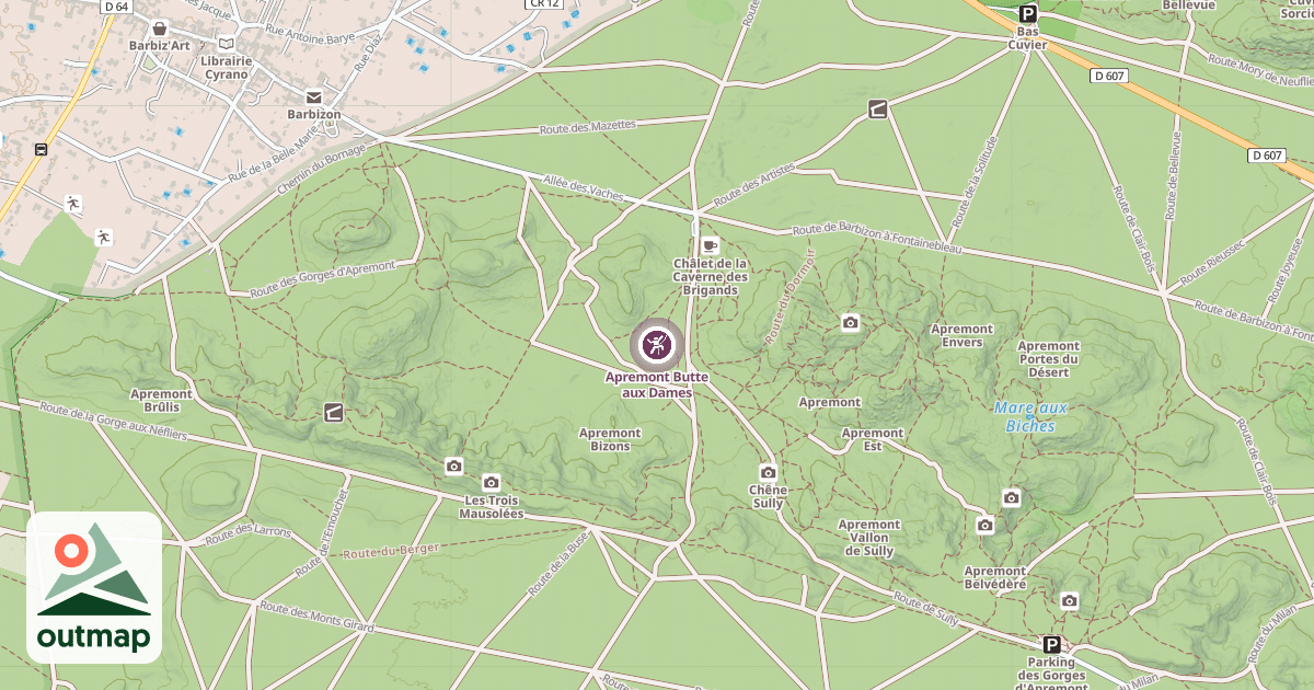 Map of Apremont Butte aux Dames