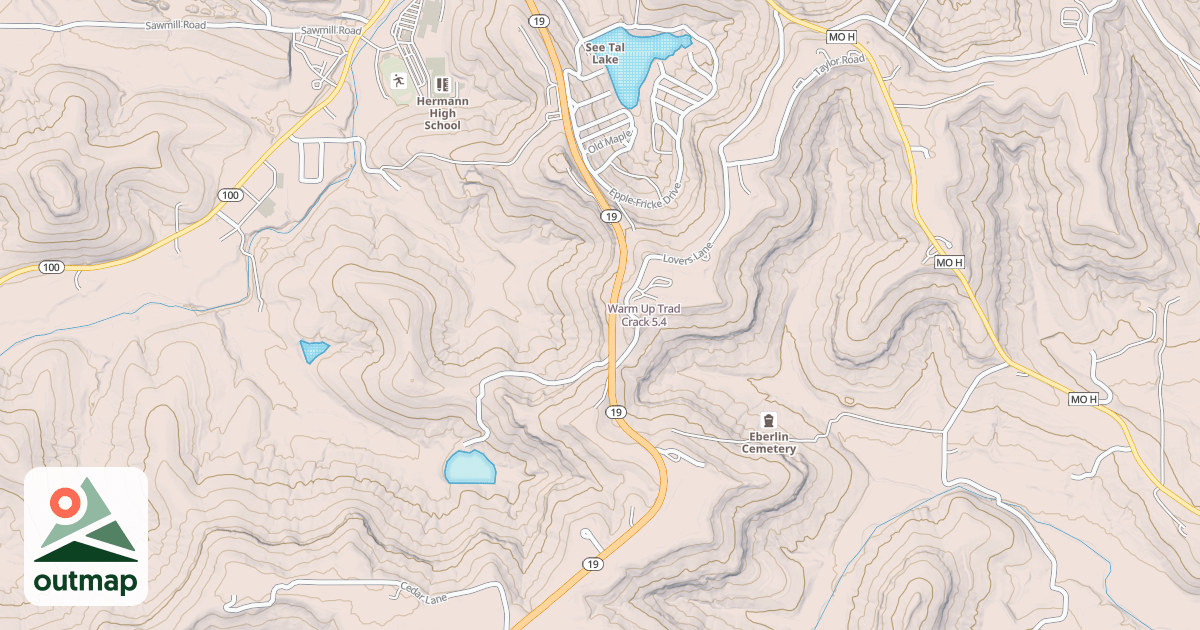 Map of Warm Up Trad Crack
