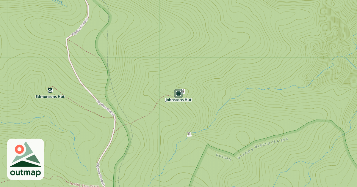 Map of Johnstons Hut in East Gippsland