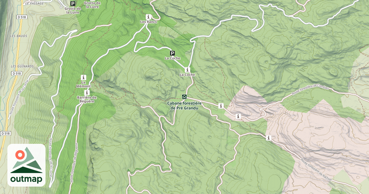 Map of Cabane forestière de Pré Grandu