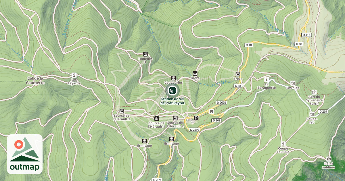 Map of Station de ski de Prat Peyrot