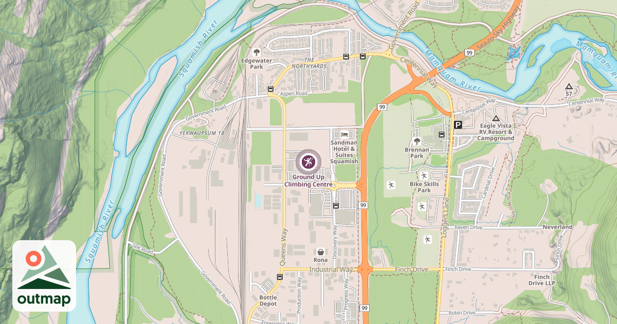 Map of Ground Up Climbing Centre