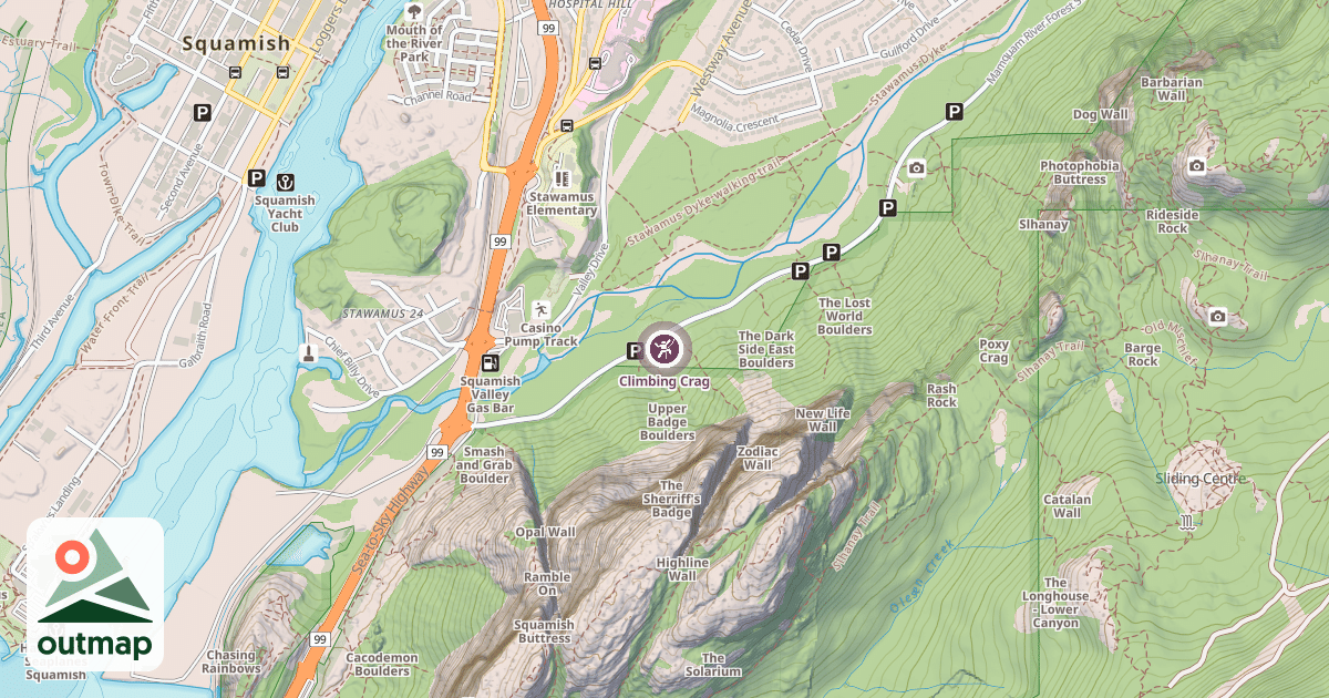 Map of Climbing Crag