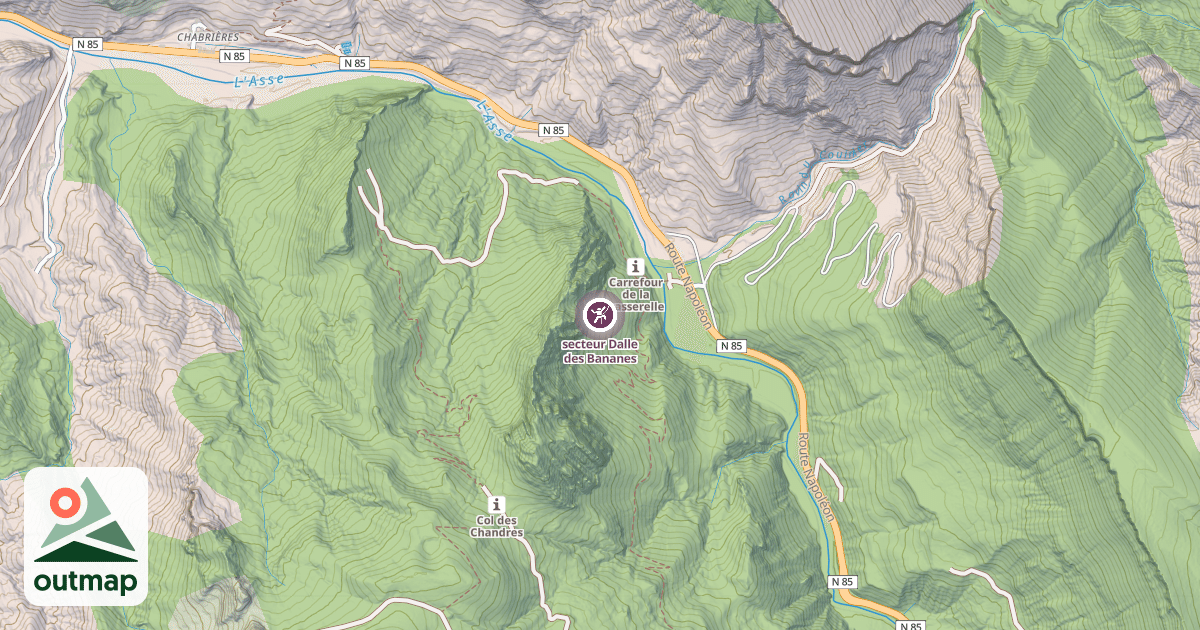 Map of secteur Dalle des Bananes