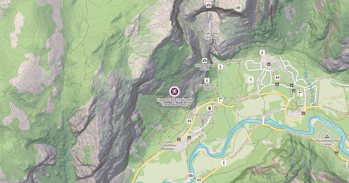 Map preview of Upper Falls Trail and Columbia Point