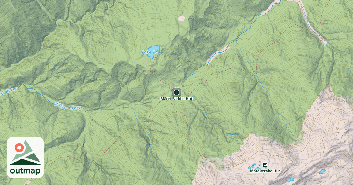 Map of Māori Saddle Hut