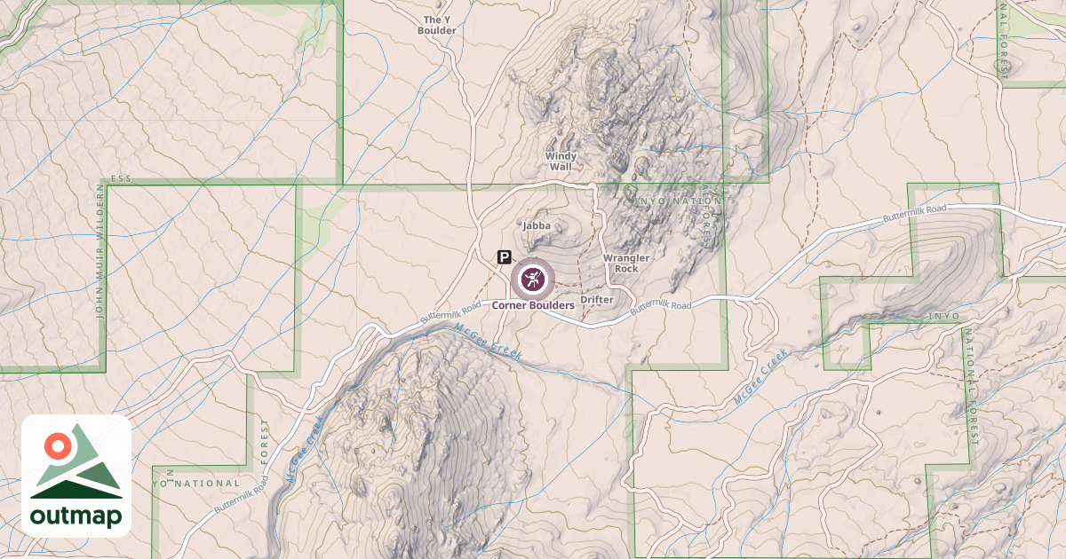 Map of Corner Boulders