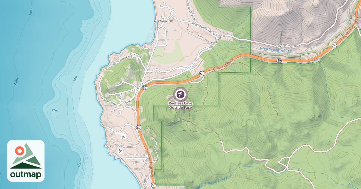 Map of Roofless Cave Outside Face