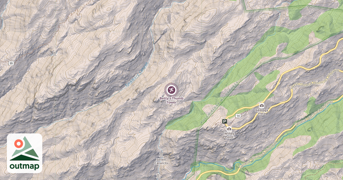 Map of Betty's Thumb Tower