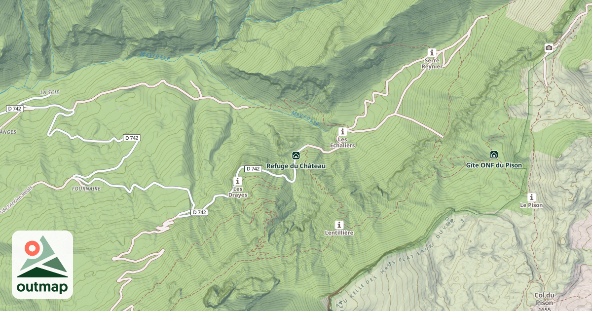 Map of Refuge du Château