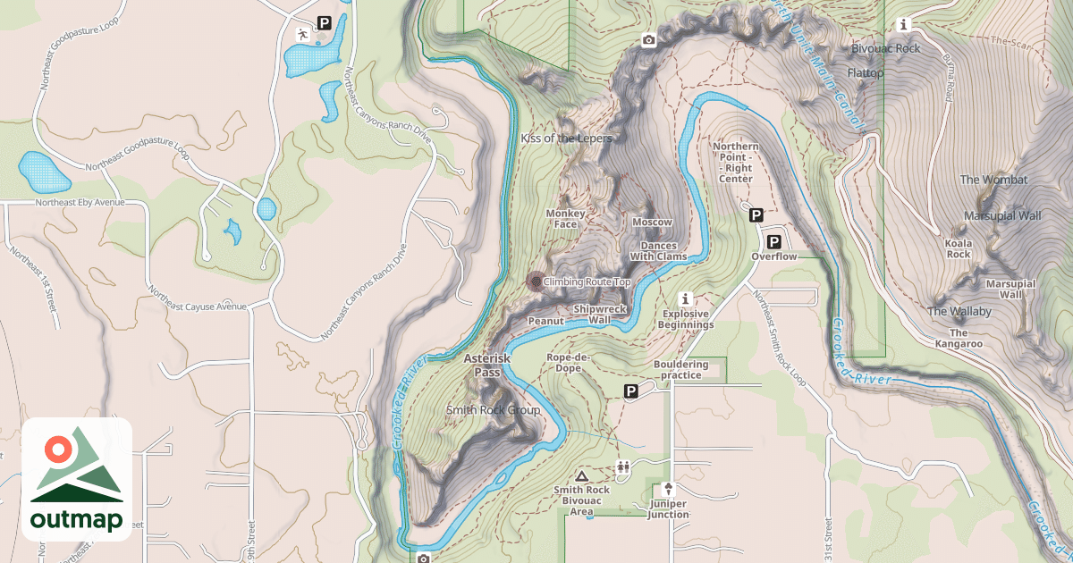 Map of Climbing Route Top