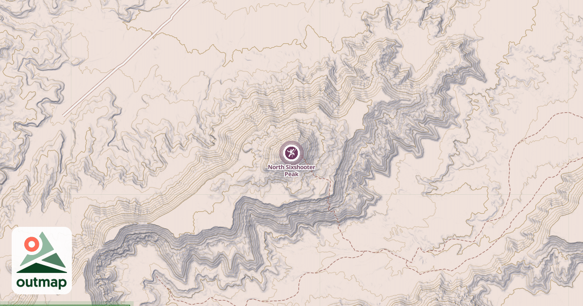 Map of North Sixshooter Peak